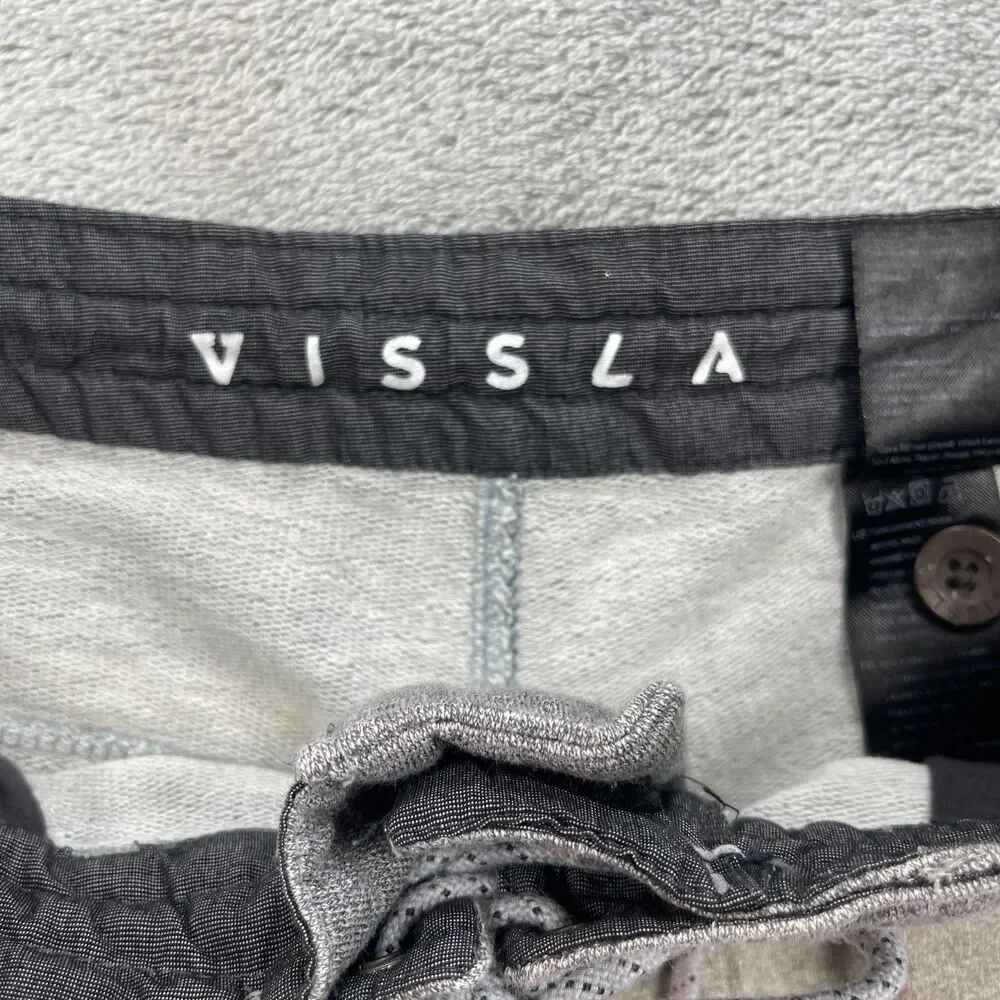 Vissla Mocha Sofa Surfer Board Shorts Mens Medium Gray Blue Striped Swimwear - Picture 5 of 11